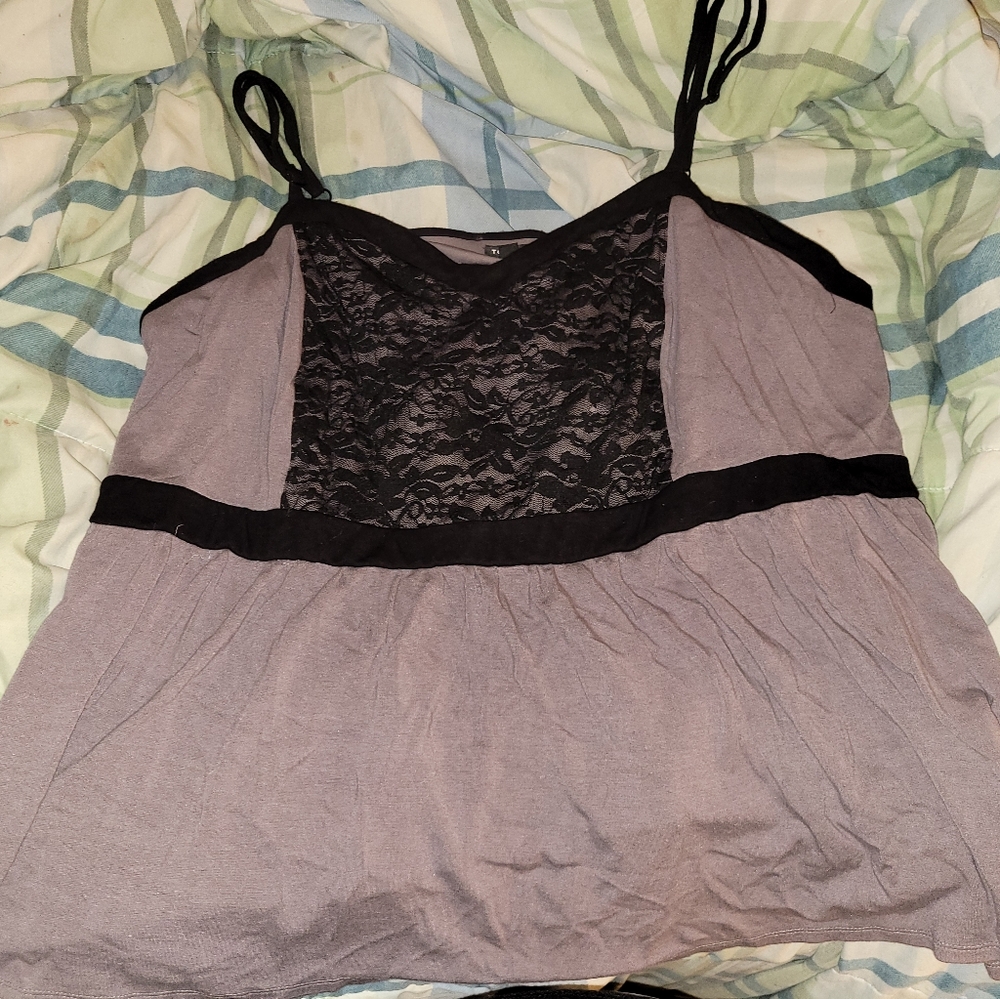 Torrid Size 6 Purple Lace Detail Tank Top